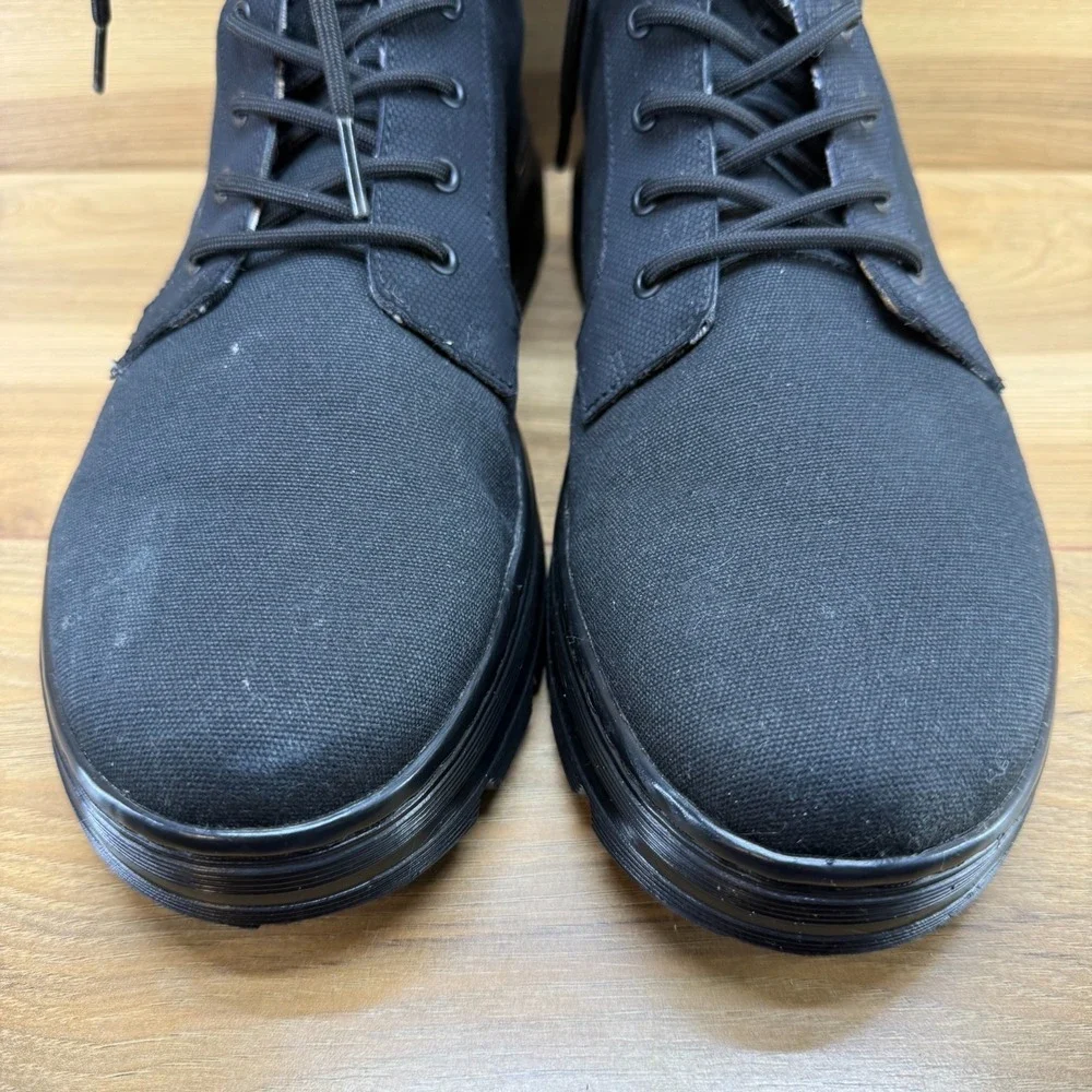 Dr Martens Combs II Chunky Lug Boot Mens 12 Black Canvas Lace Up Modern Punk Y2K